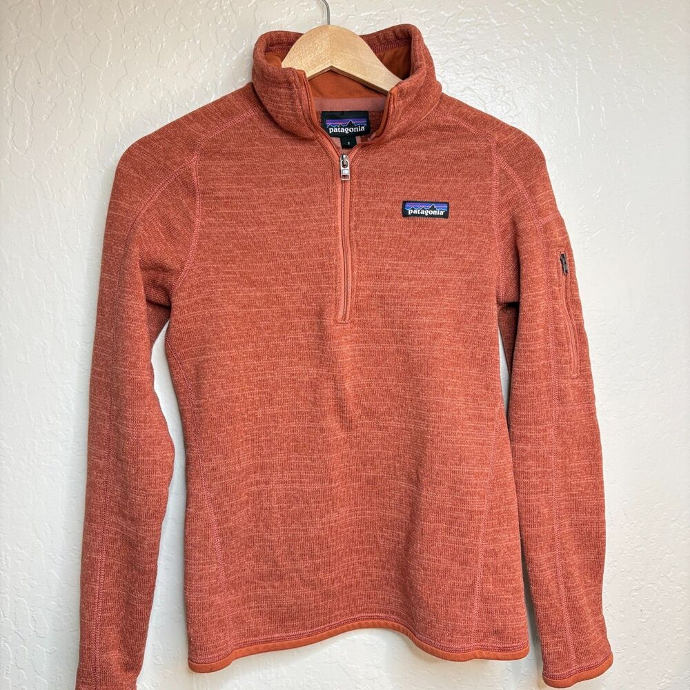 PATAGONIA Rust Orange Better Sweater 1/4 Zip Pullover Mens Size Small